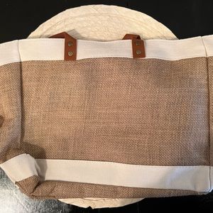 Burlap Messenger Bag